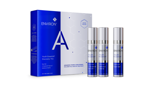 Youth Essentia eye gel (full size & 2 discovery size cquence serum and defence cream)