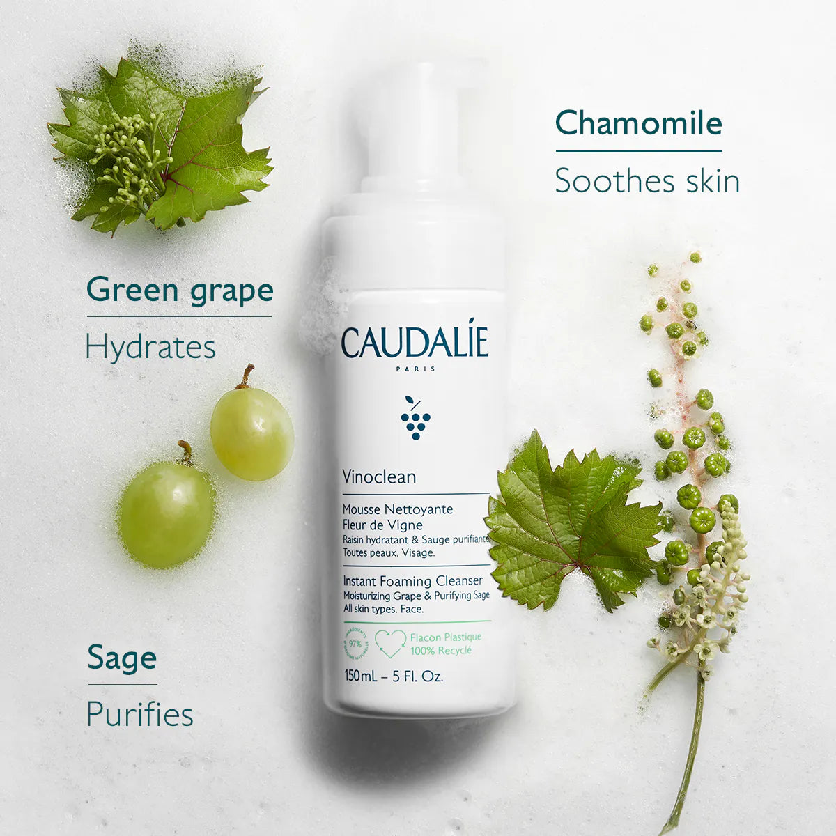 Vinoclean instant foaming cleanser